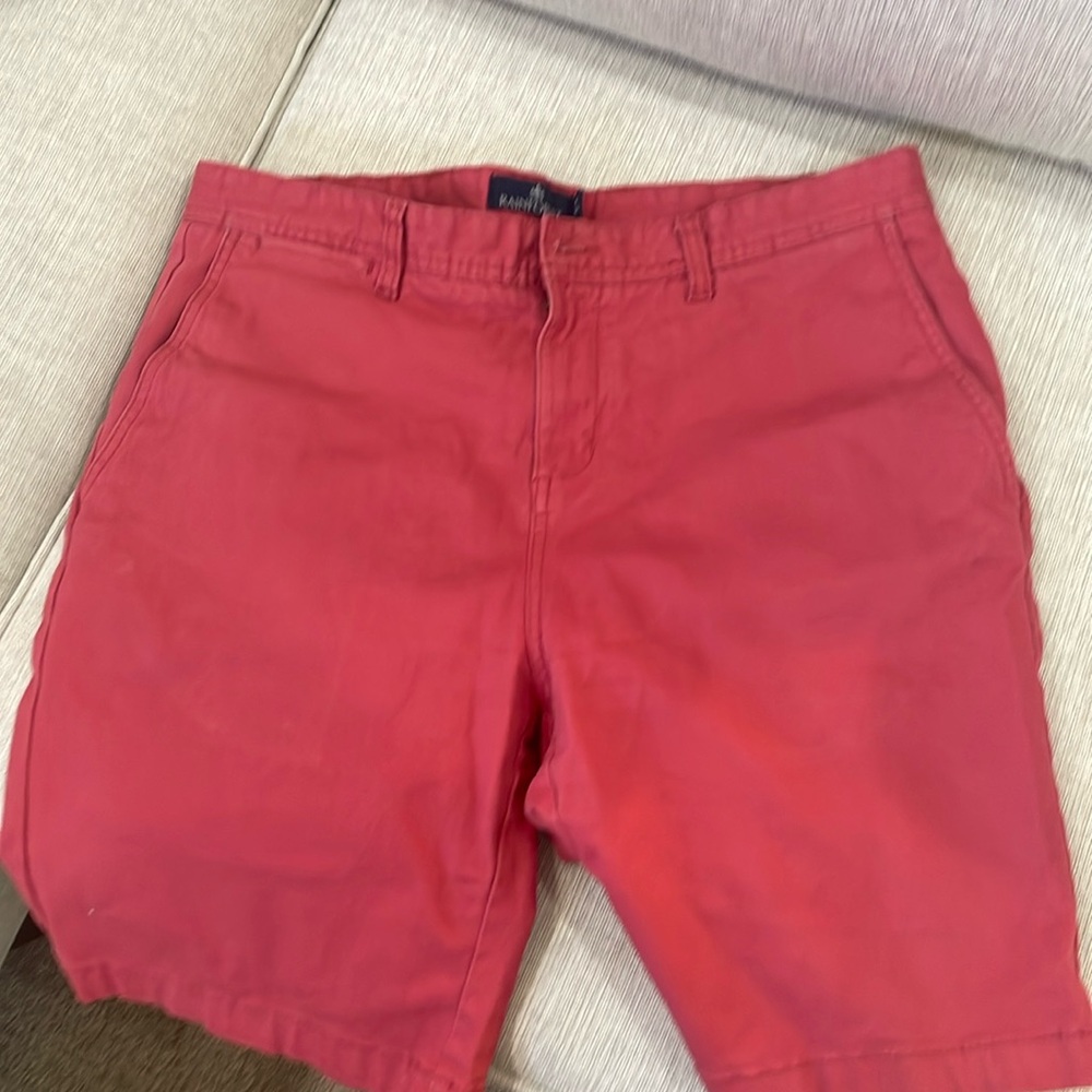 Means cotton shorts in Cape Cod red.